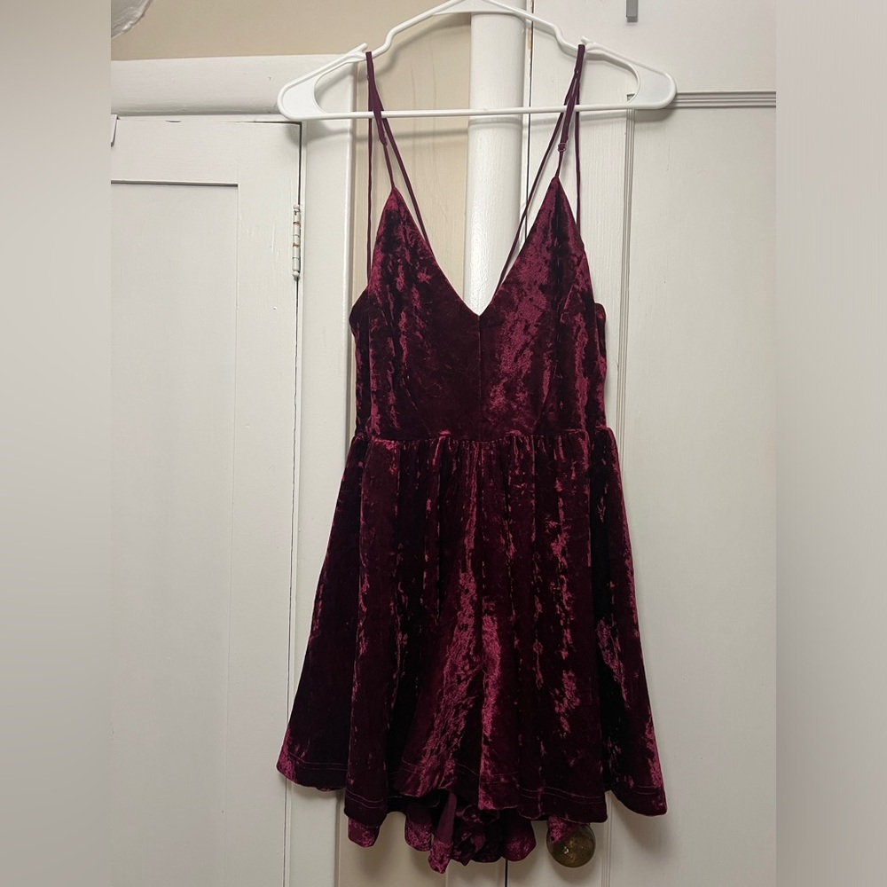 Sam Edelman Burgundy Velvet Romper